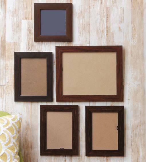 Art Street Brown Wood Photo Frame, Set of 5